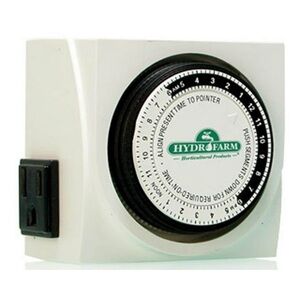 HYDROFARM TMO1015D Hydroponics Grow Light Dual Outlet Analog Grounded Timer